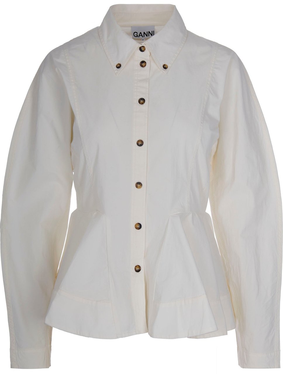 Ganni Shirts Egret Wit