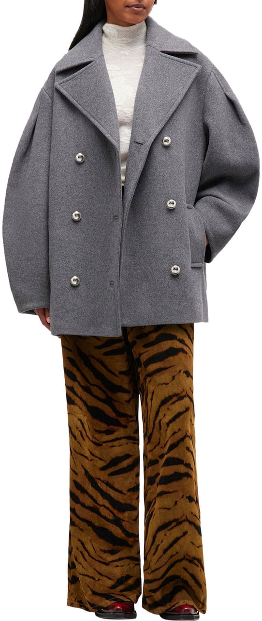 Ganni WOOL PEACOAT Grijs