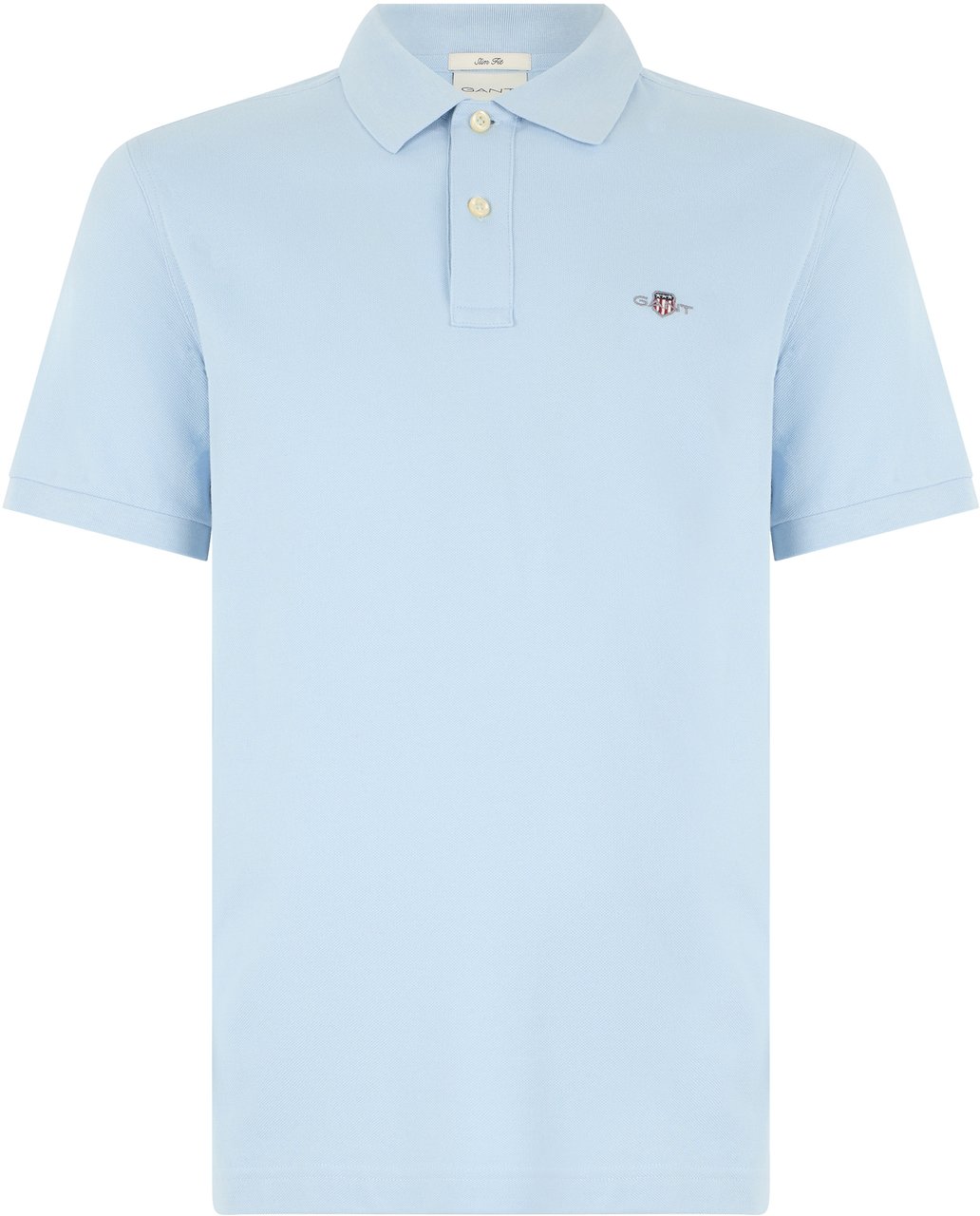 Gant Short-sleeve polo with logo Lichtblauw