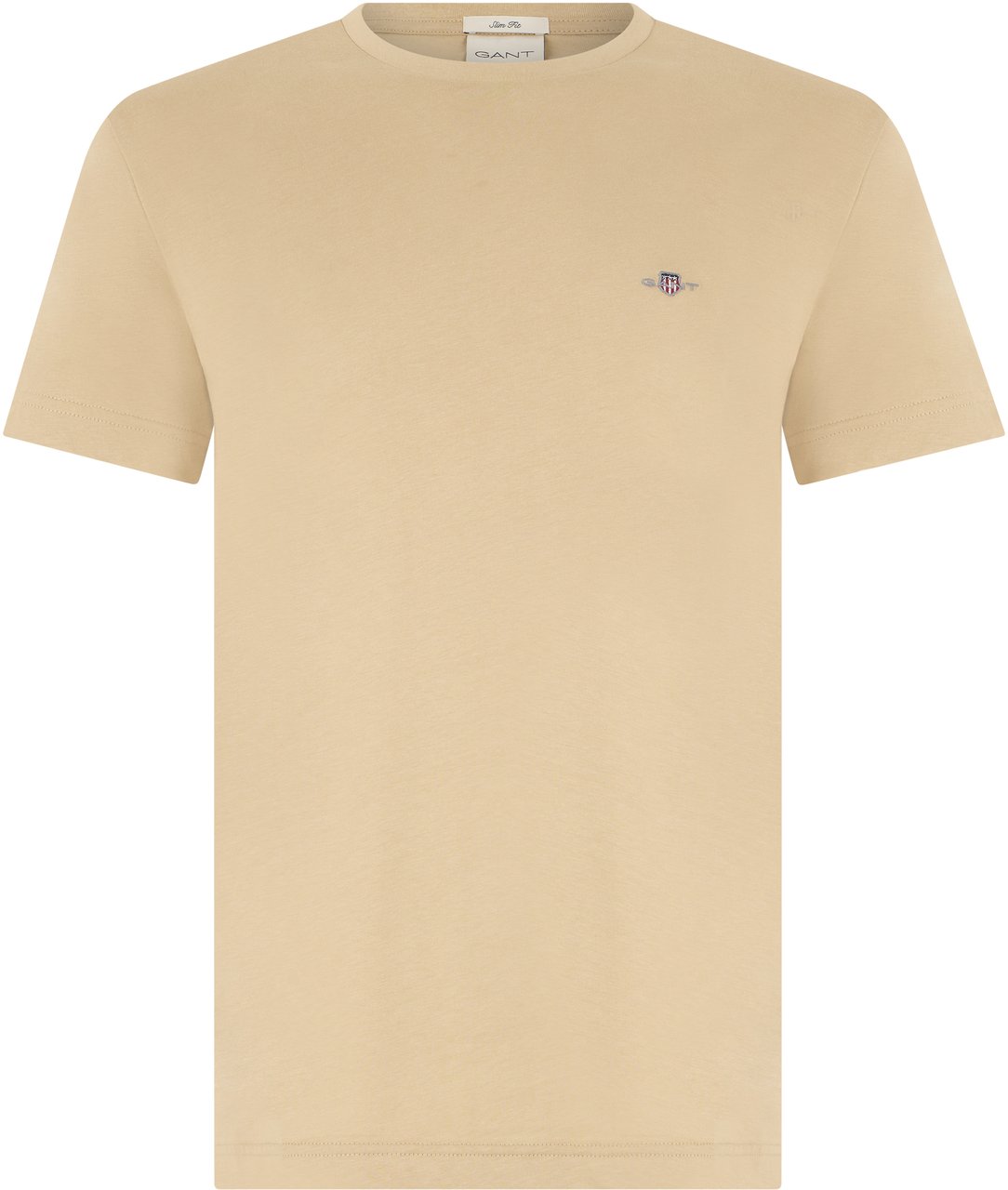 Gant Slim fit cotton T-shirt Beige