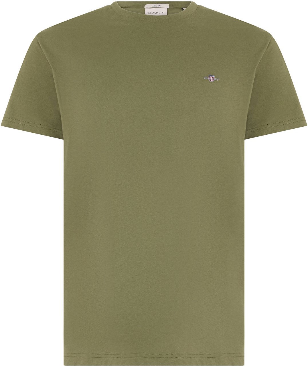 Gant Slim fit cotton T-shirt Groen