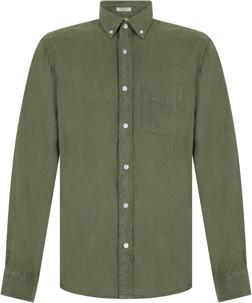 Gant Long sleeve linen shirt Groen