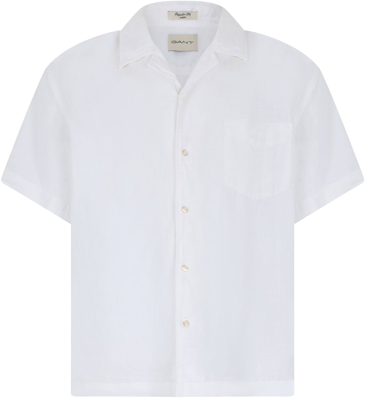 Gant Linen short-sleeve shirt Wit