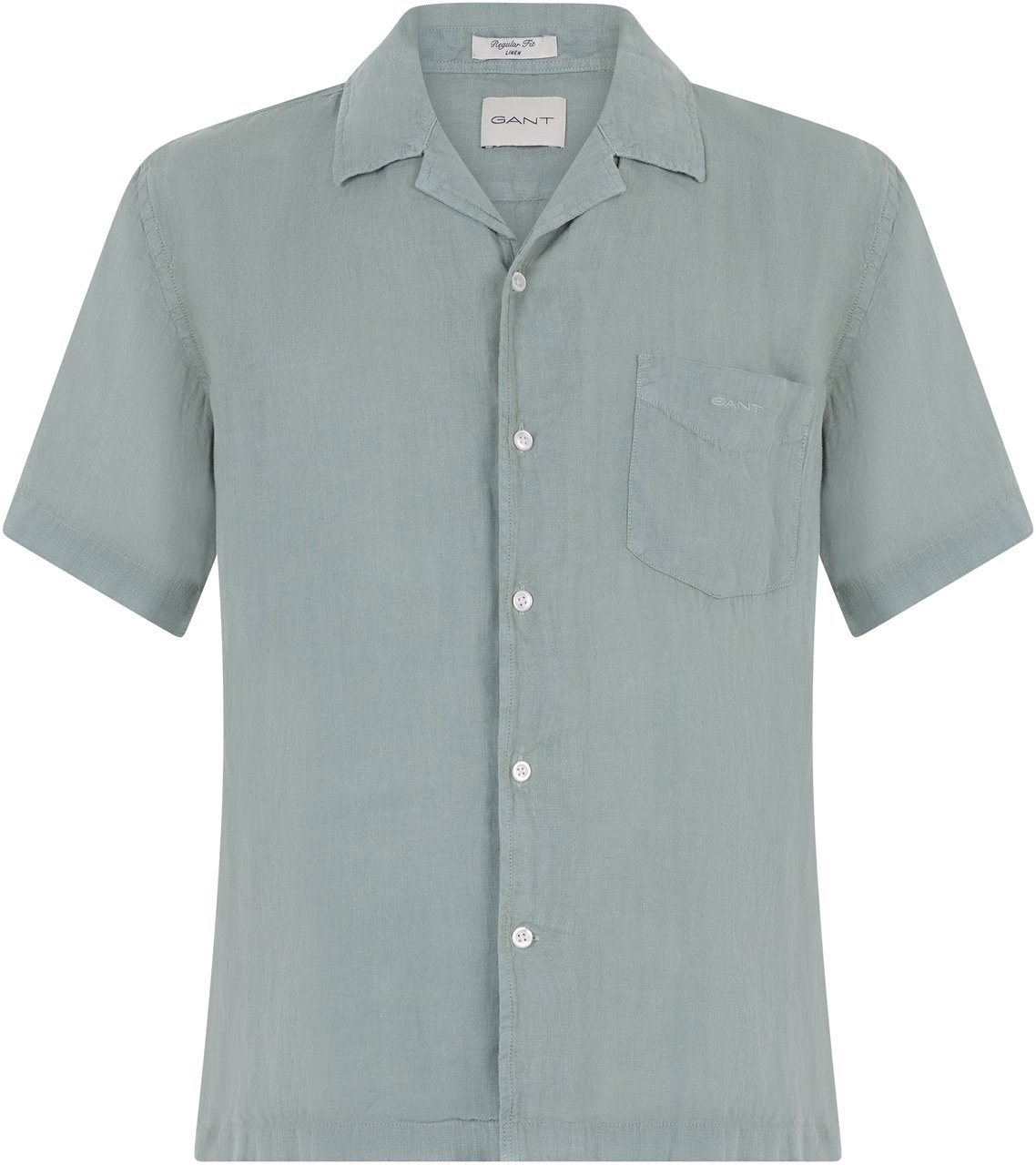 Gant Short-sleeved linen shirt Groen