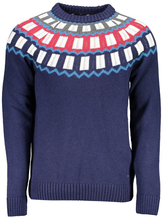 Gant Gant Blue Wool Men Sweater Blauw