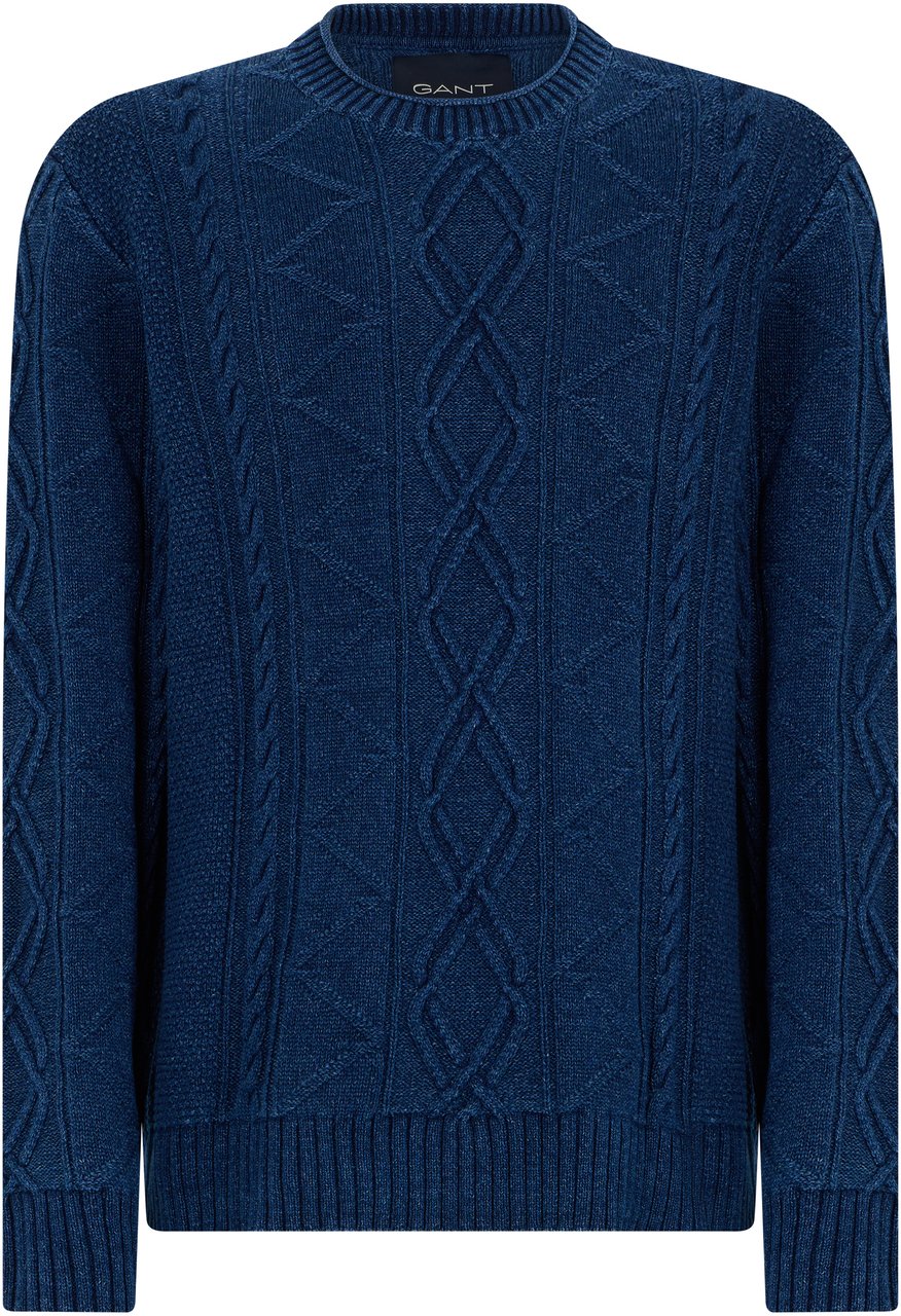 Gant Crew neck sweater in cotton Blauw