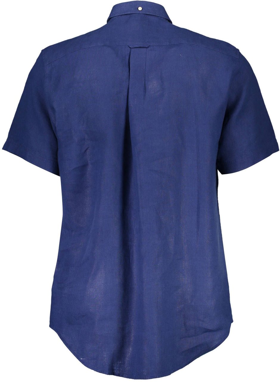 Gant Gant Blue Linen Shirt Blauw
