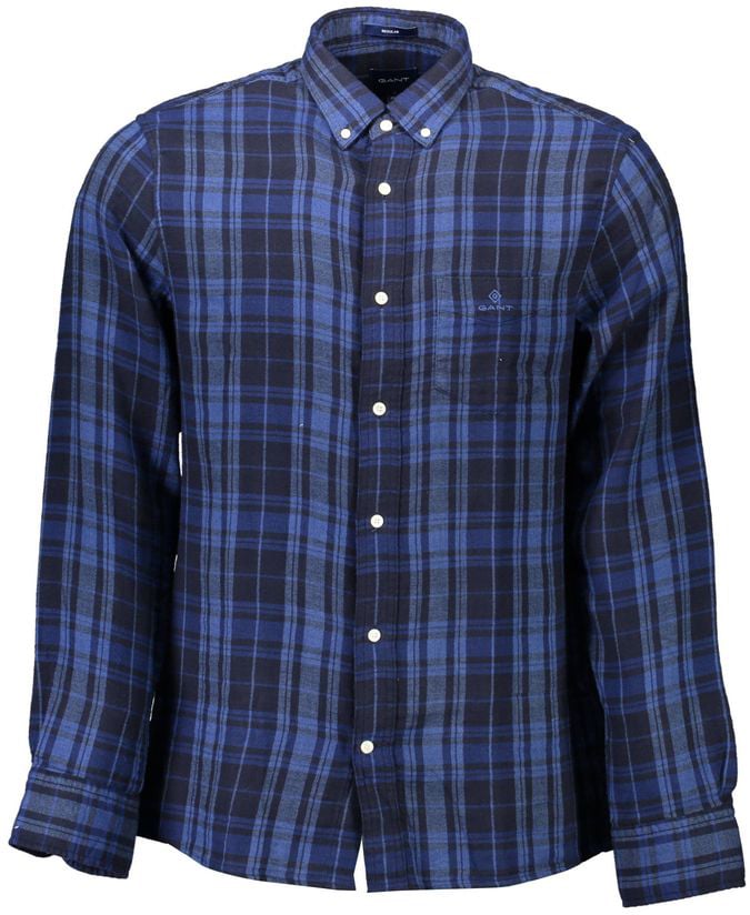 Gant Gant Blu Cotton Men Shirt Blauw