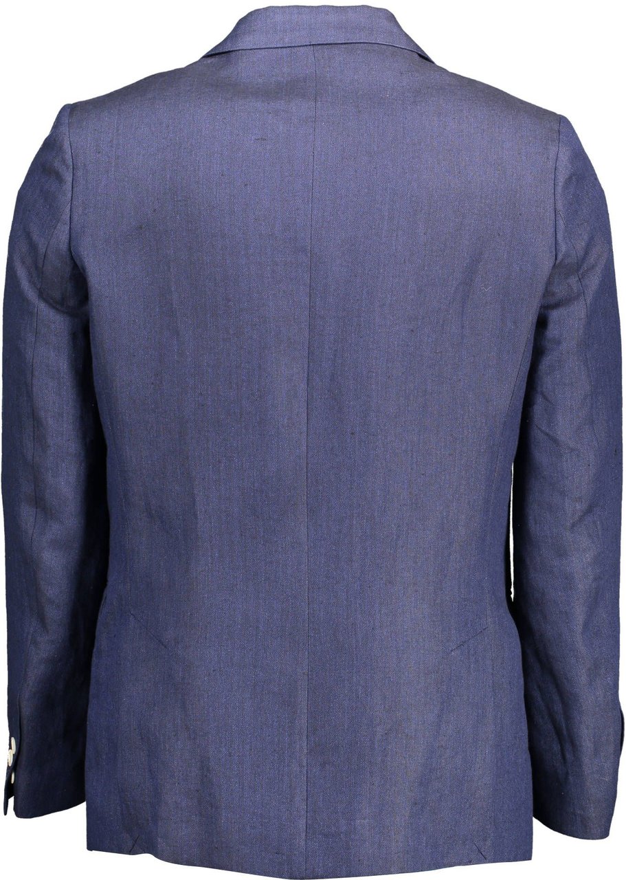 Gant Elegant Blue Linen Classic Jacket Blauw
