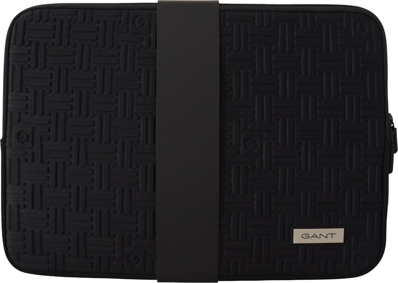 Gant Black Padded Pouch Bag Zipper Cover Sleeve Case Zwart