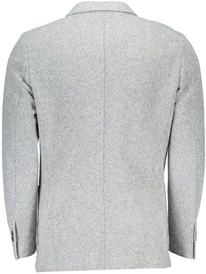 Gant Gray Polyester And Wool Blazer Grijs