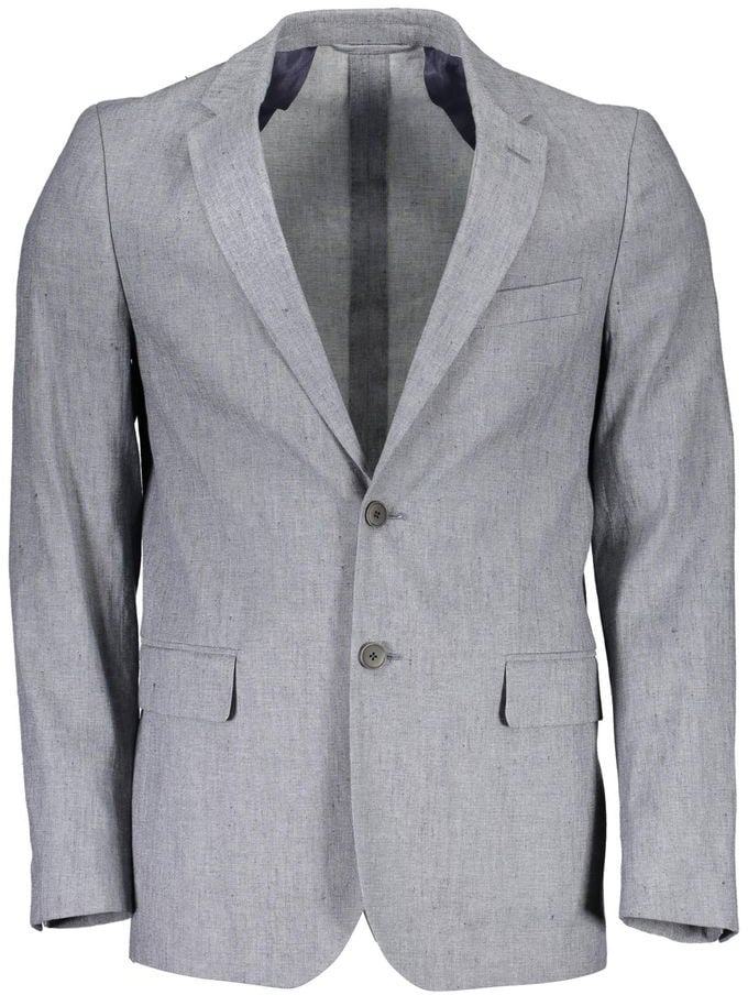 Gant Gray Cotton Blazer Grijs