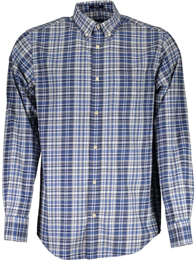 Gant Gant Blue Cotton Men Shirt Blauw