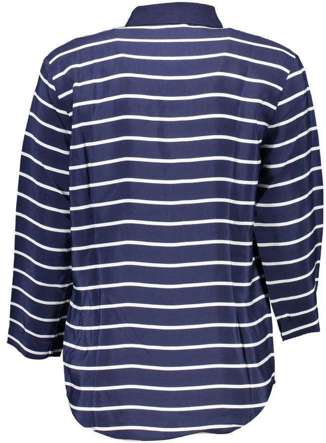 Gant Gant Blue Viscose Women Polo Shirt Blauw