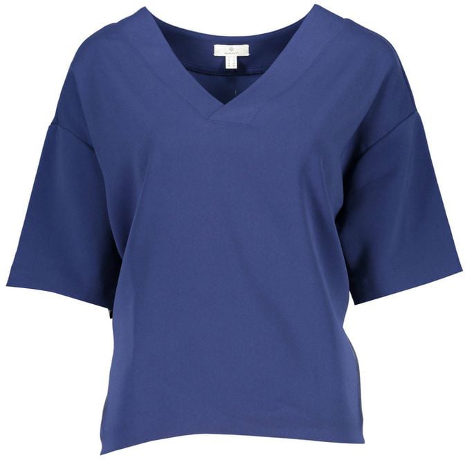 Gant Gant Blue Cotton Women T-Shirt Blauw
