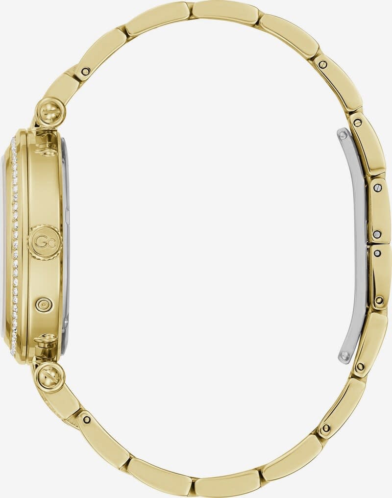 GC GC Horloge Y78002L1MF Staal met Geelgoude Plating Quartz Swiss Made gezet met Swarovski Steentjes Goud
