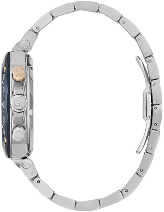 GC GC Horloge Y81003G7MF Staal Bi-color Quartz Swiss Made Chronograaf met Blauww Wijzerplaat Navy