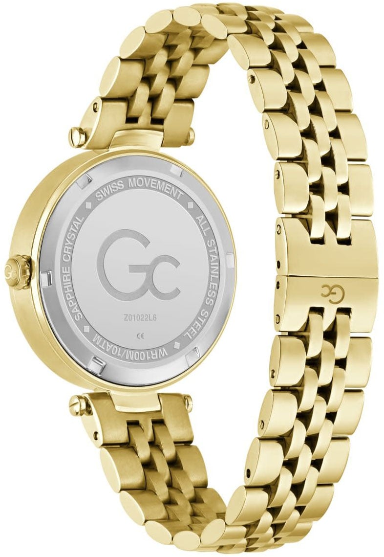 GC GC Horloge Z01022L6 Flair Crystal Staal met Geelgouden Plating Quartz Swiss Made met Zirkonia 34mm Goud