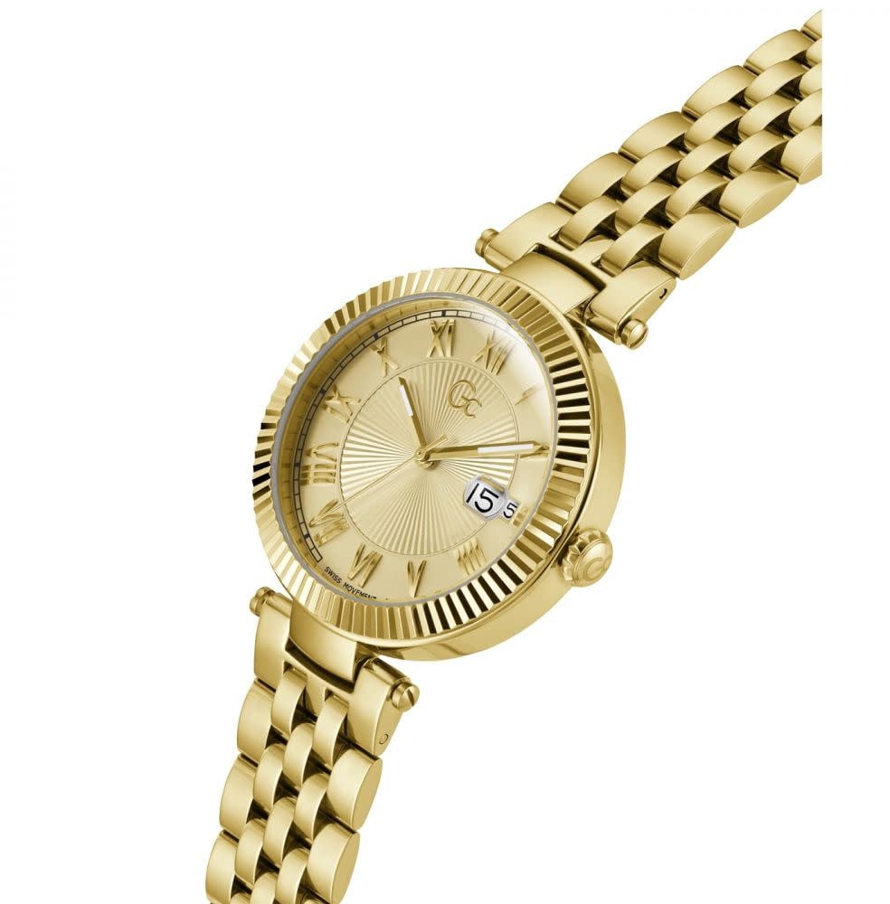 GC GC Horloge Z36002L6MF Staal met Geelgoude Plating Quartz Swiss Made met Romeinse Cijfers Divers