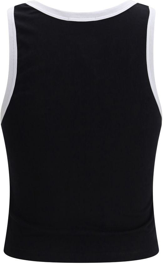 GCDS Black Cotton Tank Tops Zwart