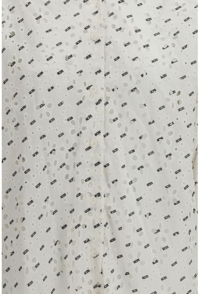 GCDS GCDS White Cotton Pattern Shirt Wit