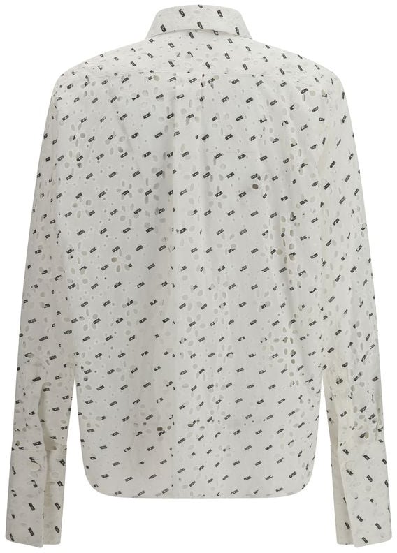 GCDS GCDS White Cotton Pattern Shirt Wit