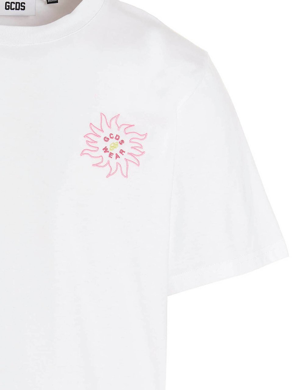 GCDS White Cotton T-Shirt Wit
