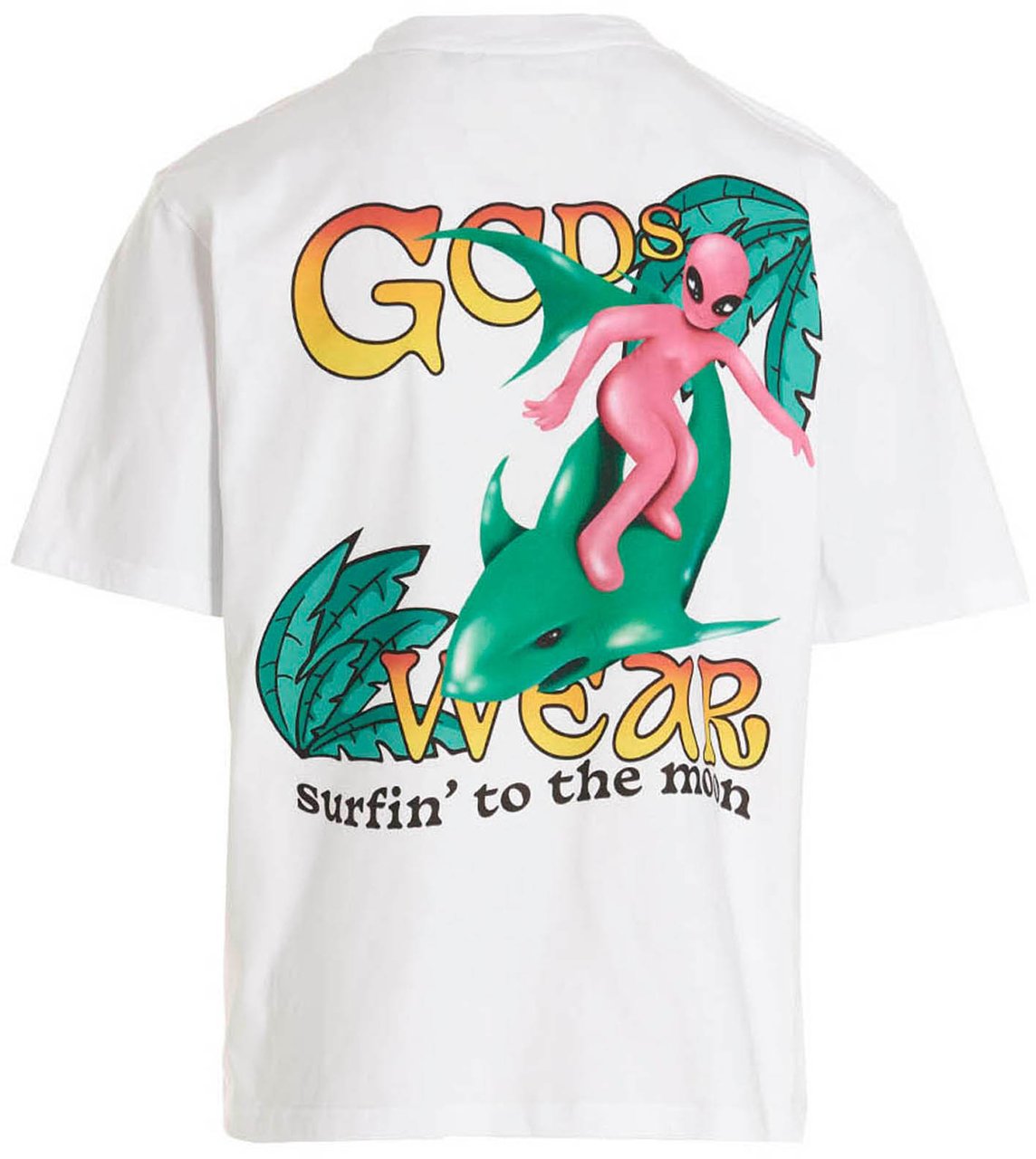 GCDS White Cotton T-Shirt Wit