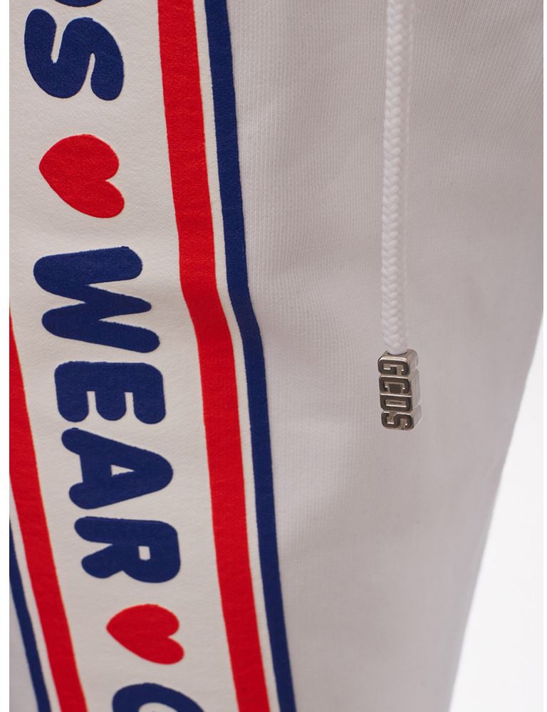 GCDS White Jogging Pants with GCDS Logo Divers