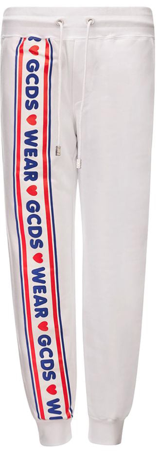 GCDS White Sweatpants with GCDS Logo Divers