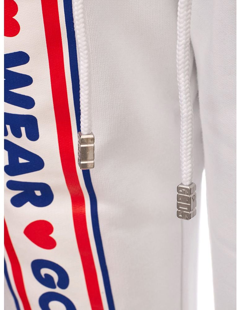 GCDS White Sweatpants with GCDS Logo Divers
