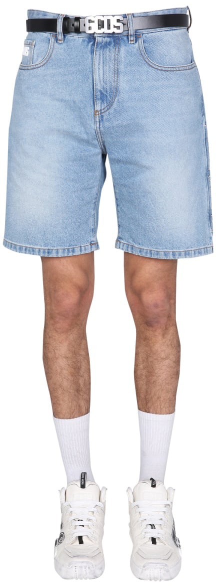 GCDS BERMUDA WITH LOGO Blauw