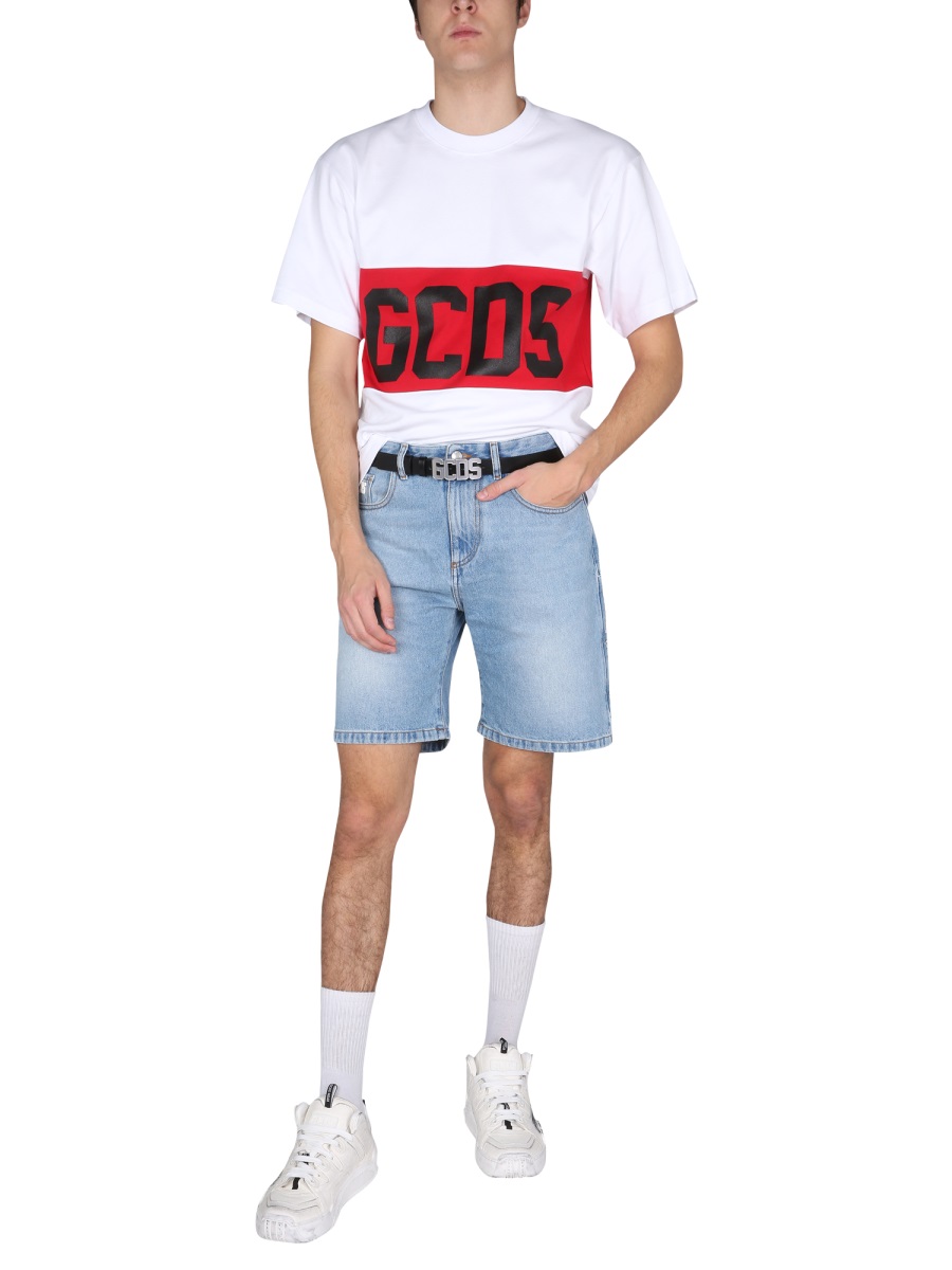 GCDS BERMUDA WITH LOGO Blauw