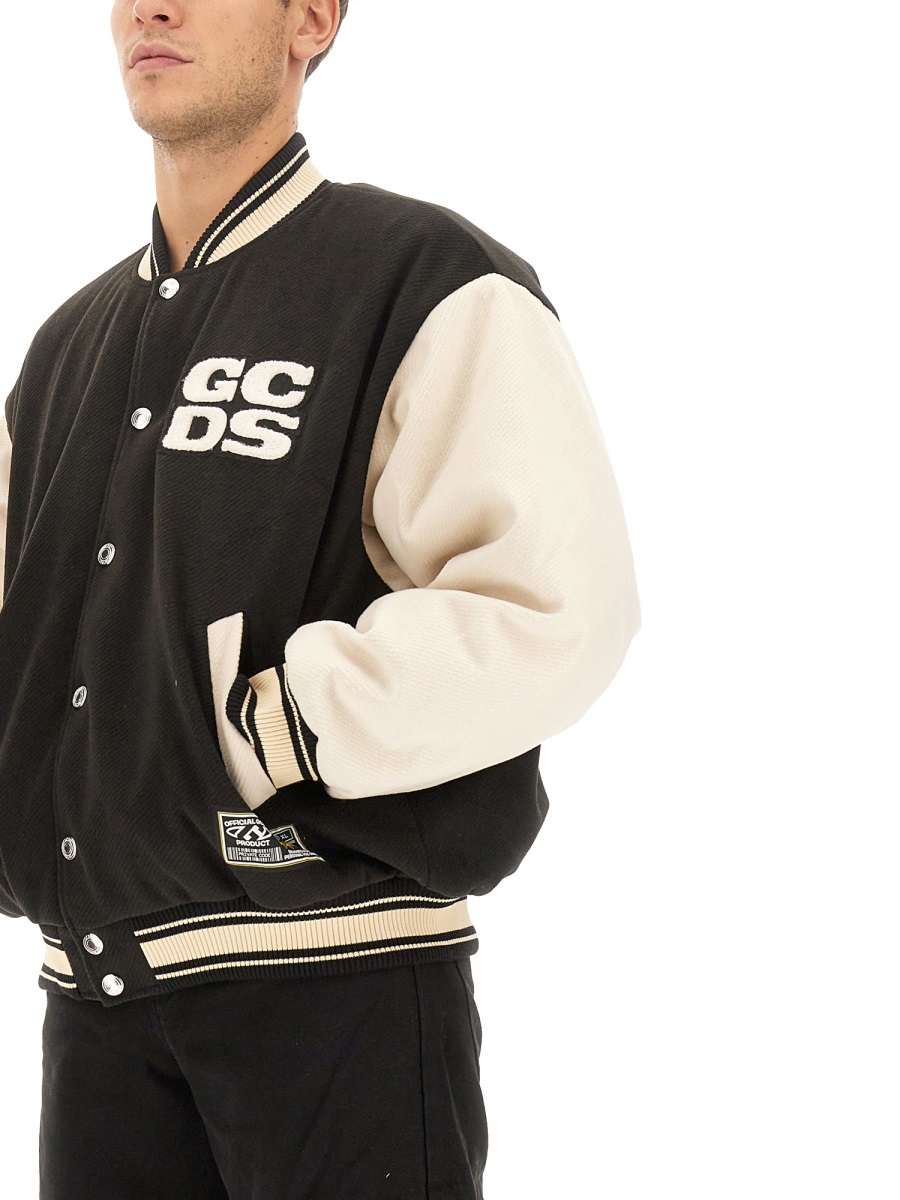 GCDS WIRDO VARSITY BOMBER JACKET Zwart