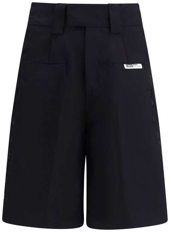 GCDS Black Cotton Bermuda Shorts Zwart