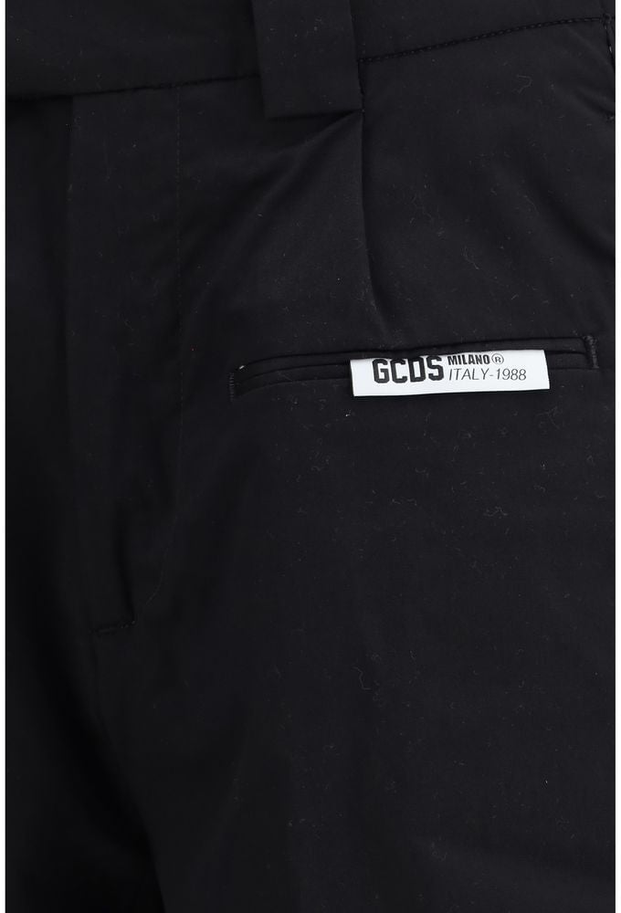 GCDS Black Cotton Bermuda Shorts Zwart