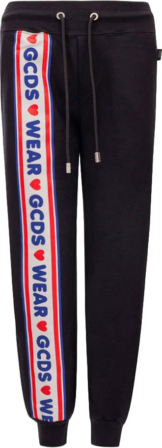 GCDS Black Cotton Joggers (Workout Pants) Zwart