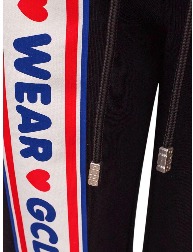 GCDS Black Cotton Joggers (Workout Pants) Zwart