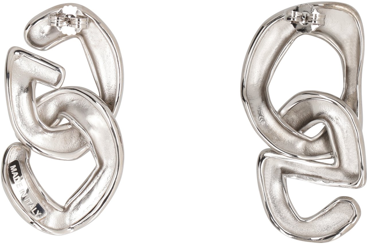 GCDS Maxi chain earrings with logo Zilver