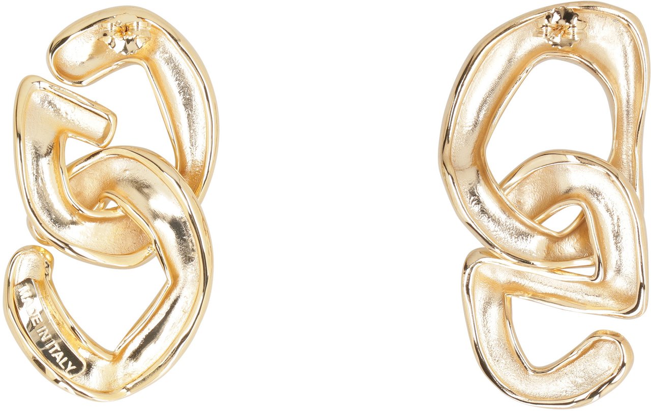 GCDS Maxi chain earrings with logo Goud