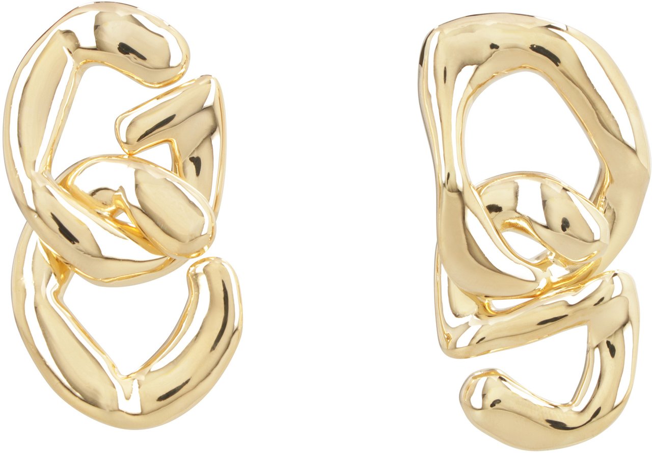 GCDS Maxi chain earrings with logo Goud