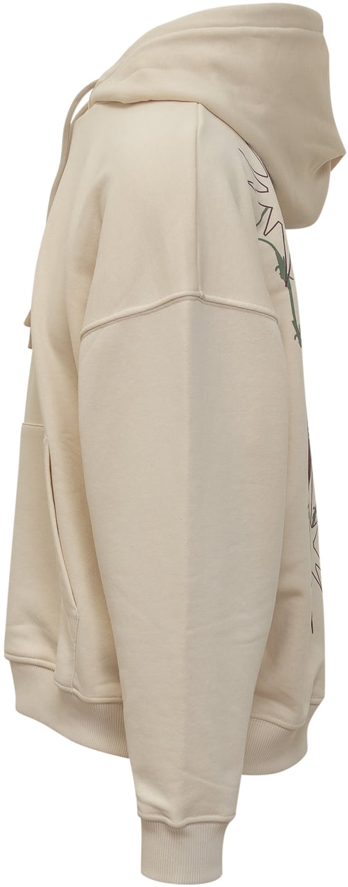 GCDS Felpa con Cappuccio Butterfly Beige