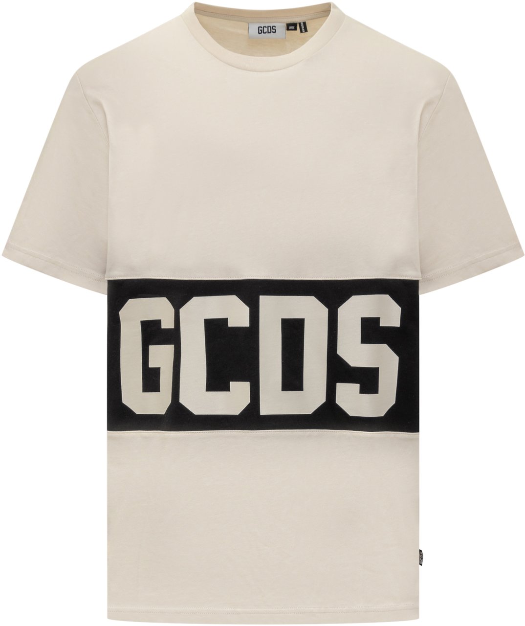 GCDS T-Shirt Bicolor con Logo GCDS Wit
