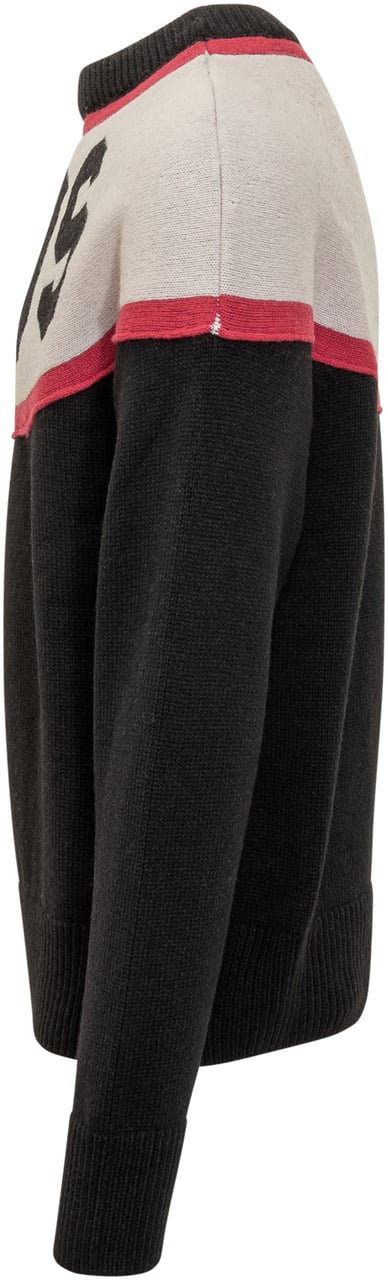 GCDS Maglione Nero con Logo a Contrasto GCDS Zwart