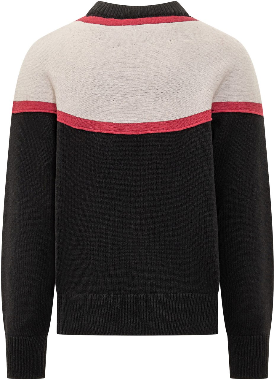 GCDS Maglione Nero con Logo a Contrasto GCDS Zwart