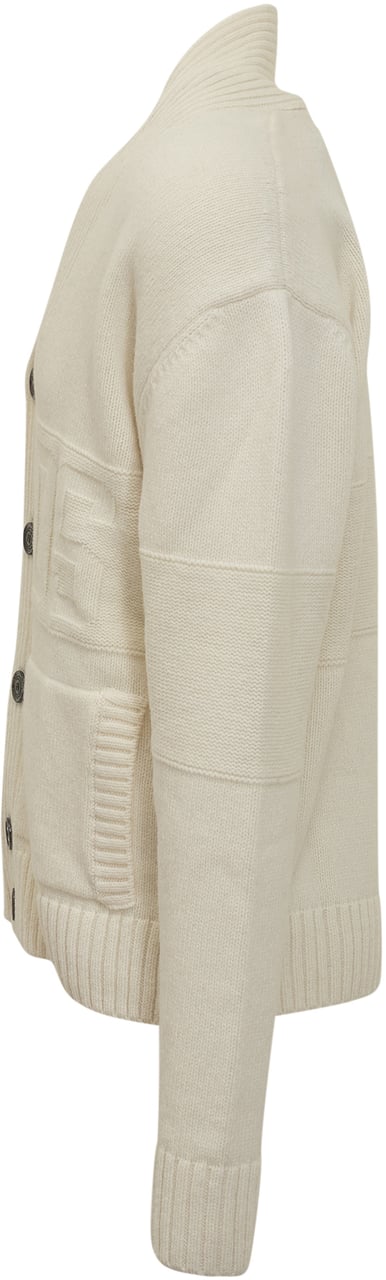 GCDS Cardigan in Maglia Logo GCDS Wit