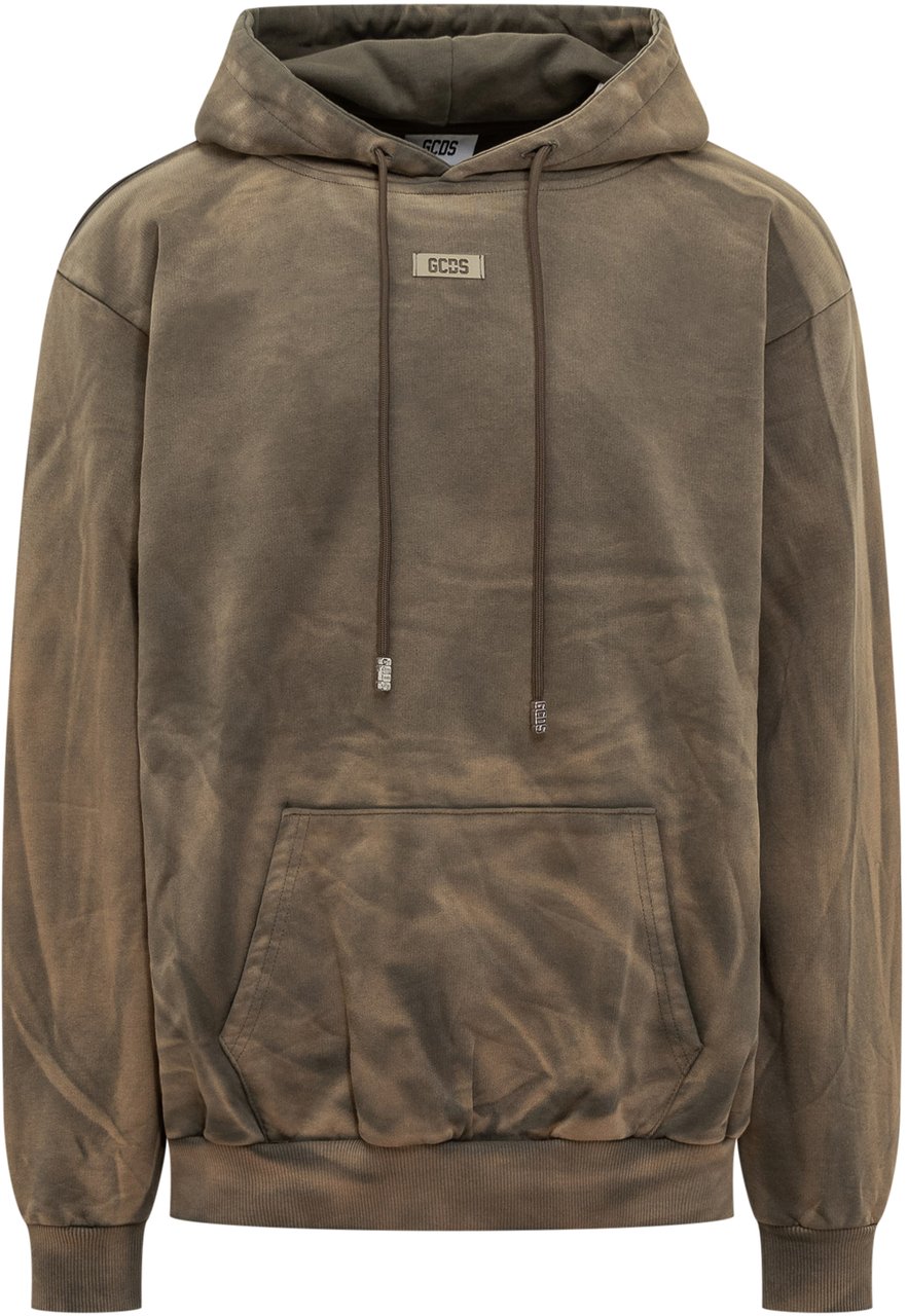 GCDS Felpa con Cappuccio Tie-Dye GCDS Groen