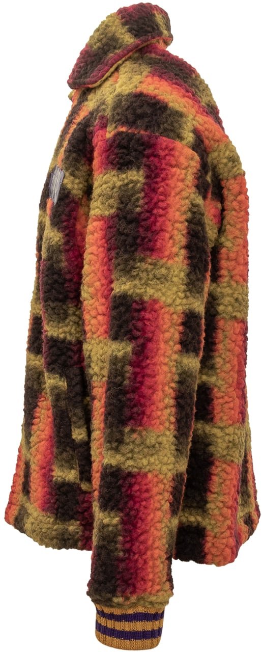 GCDS GCDS Giacca in Sherpa a Quadri Multicolor Divers