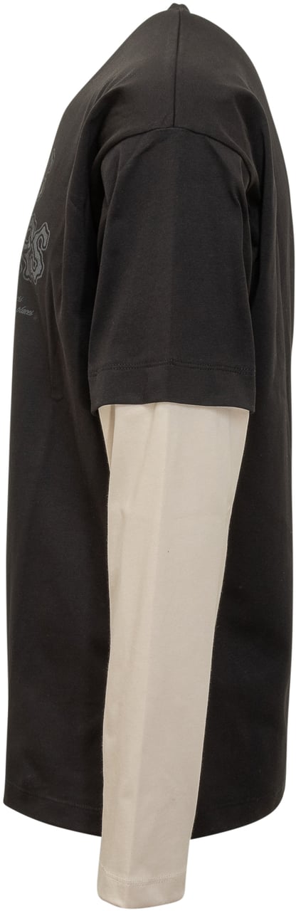GCDS GCDS T-Shirt Rockers a Maniche Lunghe Zwart
