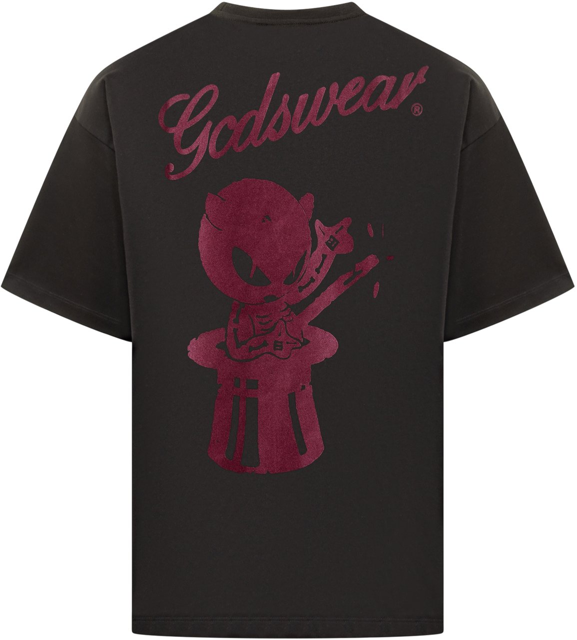 GCDS GCDS T-Shirt Cotone con Stampa Devilswear Zwart